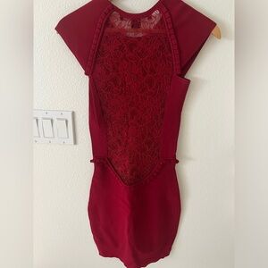 French Connection bodycon lace back dress